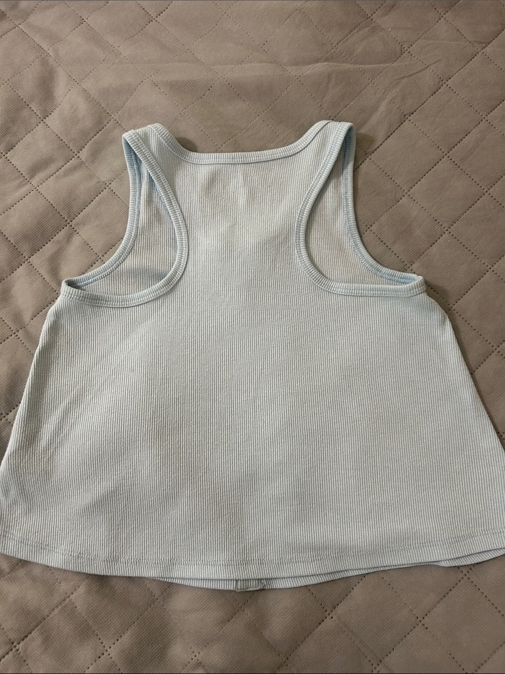 Classic Pale Blue Ribbed Button Tank - Picture 2 of 3
